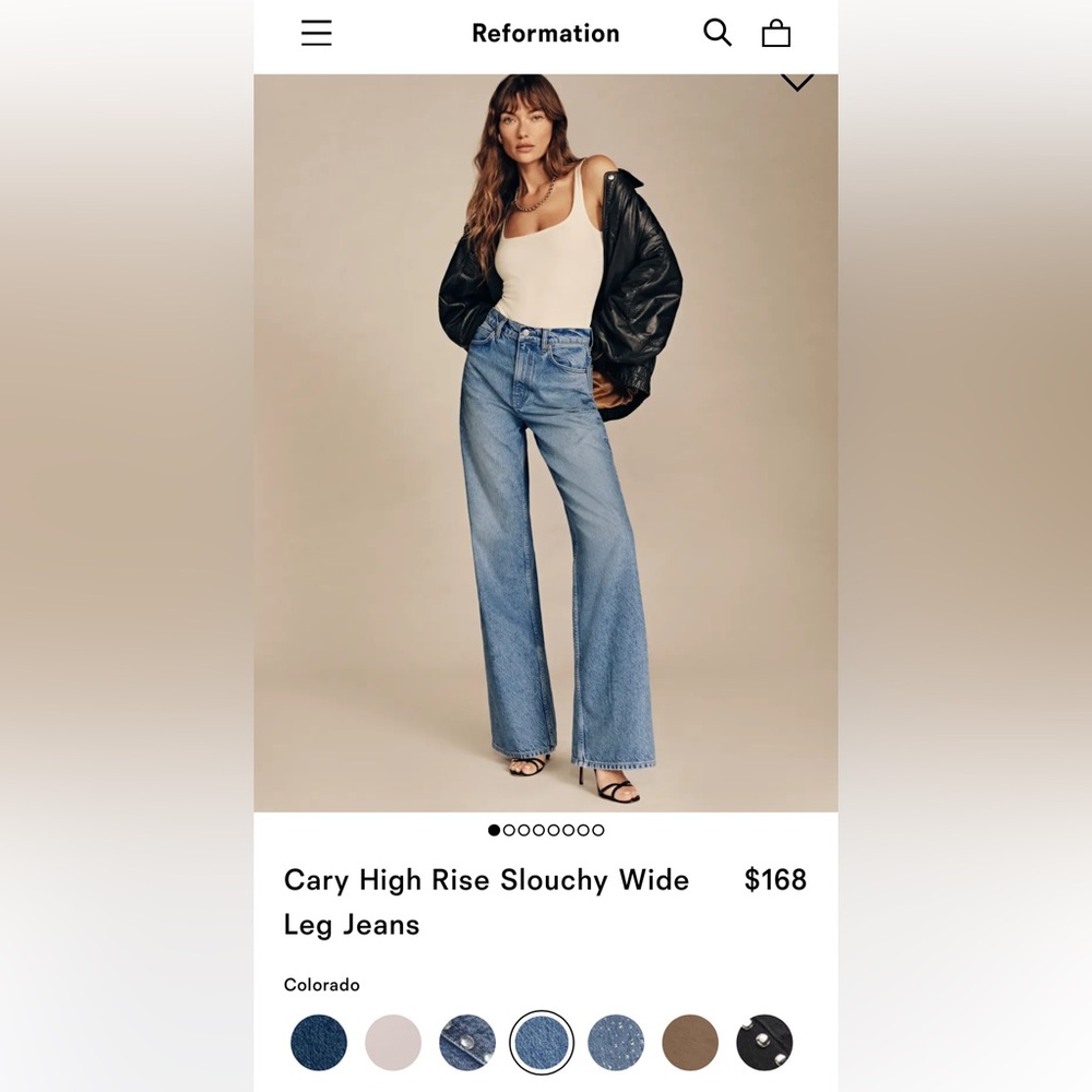 Reformation Cary High Rise Slouchy Wide Leg Jeans